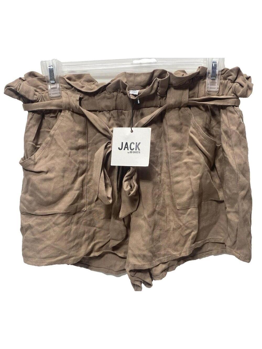 Women's Paperbag Waist Shorts, Tan Brown Summer, Size Medium Shorts, New By Jack